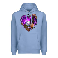 Colony Blue Halloween Heart with Witch Premium Hoodie - texasbilliewilder