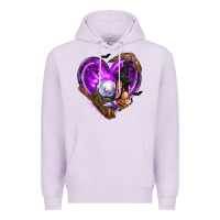 Lilac Halloween Heart with Witch Premium Hoodie - texasbilliewilder