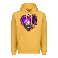 Mustard Halloween Heart with Witch Premium Hoodie - texasbilliewilder