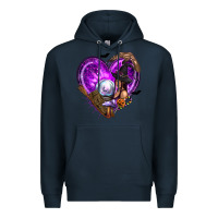 Navy Halloween Heart with Witch Premium Hoodie - texasbilliewilder