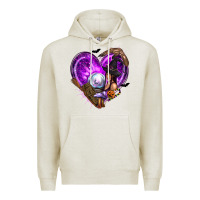 Oatmeal Heather Halloween Heart with Witch Premium Hoodie - texasbilliewilder