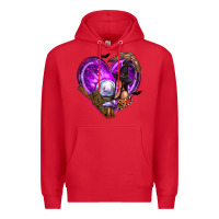 Red Halloween Heart with Witch Premium Hoodie - texasbilliewilder