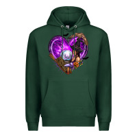 Sports Green Halloween Heart with Witch Premium Hoodie - texasbilliewilder