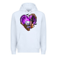 White Halloween Heart with Witch Premium Hoodie - texasbilliewilder