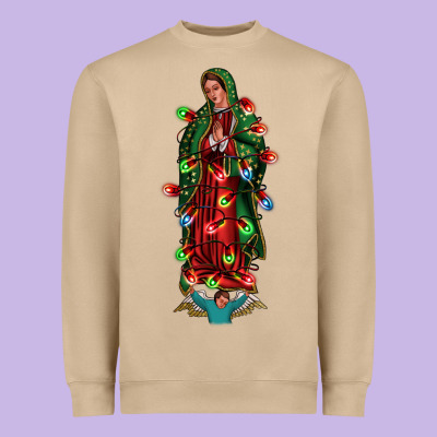 Our Lady Of Guadalupe Christmas Heavyweight Sweatshirt Designed By Jasminsmagicworld