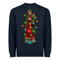 Navy our lady of Guadalupe Christmas Heavyweight Sweatshirt - Jasminsmagicworld