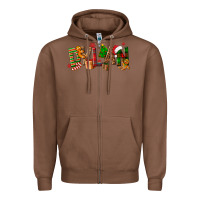 Chestnut Personalized Christmas Themed Zipper Hoodie - NancyCooperArtShop