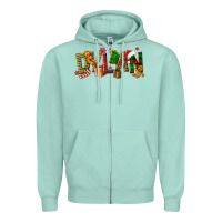 Seafoam Personalized Christmas Themed Zipper Hoodie - NancyCooperArtShop