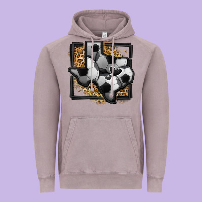 Leopard Soccer Texas Map Vintage Hoodie Designed By Jasminsmagicworld