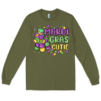 Army Green mardi gras cutie Long Sleeve Tee - MaliasSmallBusiness