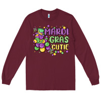 Burgundy mardi gras cutie Long Sleeve Tee - MaliasSmallBusiness