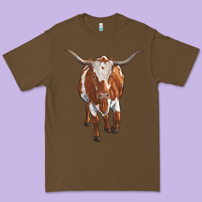 Longhorn Cow Premium Tee Designed By Ranaportraitstore