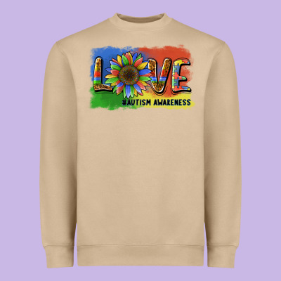 Sunflower Love Autism Awareness Heavyweight Sweatshirt Designed By Barkaloodesign