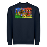 Navy sunflower love autism awareness Heavyweight Sweatshirt - BarkalooDesign