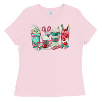 Bubblegum Pink teacher coffee cups Ladies Tee - texasbilliewilder