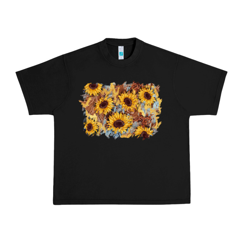 Sunflower Glitter Leather Background Urban Heavy Tee by AdoDesignShop | Teevron