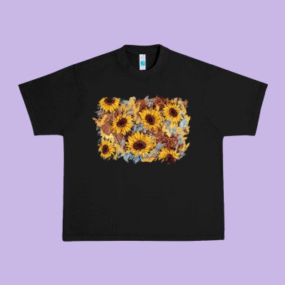 Sunflower Glitter Leather Background Urban Heavy Tee Designed By Adodesignshop