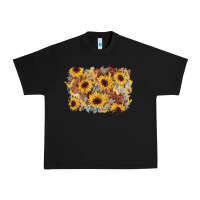 Black sunflower glitter leather background Urban Heavy Tee - AdoDesignShop