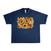 Navy sunflower glitter leather background Urban Heavy Tee - AdoDesignShop