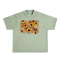 Oil Green sunflower glitter leather background Urban Heavy Tee - AdoDesignShop