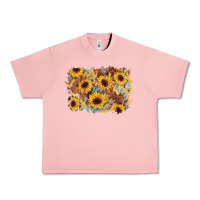 Salmon sunflower glitter leather background Urban Heavy Tee - AdoDesignShop