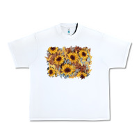 White sunflower glitter leather background Urban Heavy Tee - AdoDesignShop