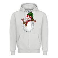 Dove Grey Snowman Zipper Hoodie - NancyCooperArtShop