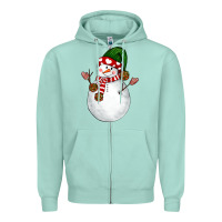 Seafoam Snowman Zipper Hoodie - NancyCooperArtShop