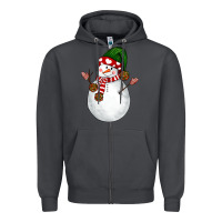Smoke Snowman Zipper Hoodie - NancyCooperArtShop