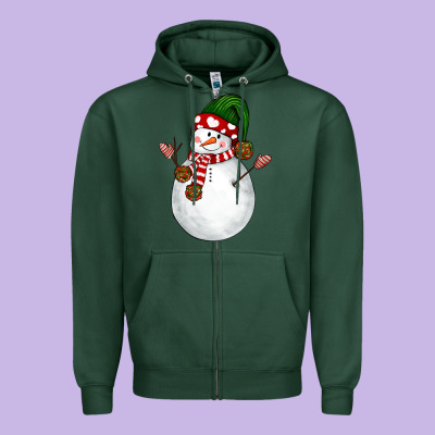 Snowman Zipper Hoodie Designed By Nancycooperartshop