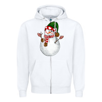 White Snowman Zipper Hoodie - NancyCooperArtShop