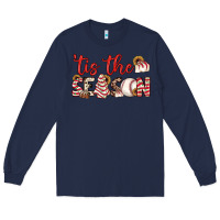 Navy tis the season baseball little debbie tree cakes Long Sleeve Tee - JahusDesignShop