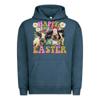 Pigment Midnight Navy Happy Easter Heifers Easter Day Urban Hoodie - CowGirlArtShop