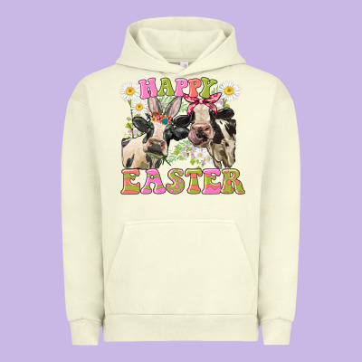 Happy Easter Heifers Easter Day Urban Hoodie Designed By Cowgirlartshop