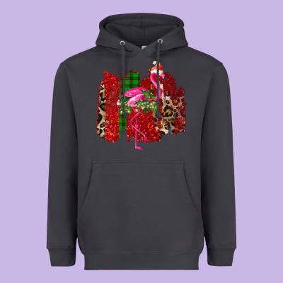 Christmas Flamingo Heavyweight Hoodie Designed By Bettercallsaul