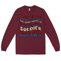 Burgundy our flag Long Sleeve Tee - MaliasSmallBusiness