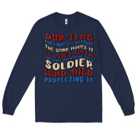 Navy our flag Long Sleeve Tee - MaliasSmallBusiness