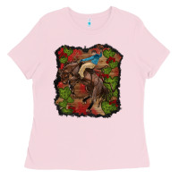Bubblegum Pink valentine's day cowboy cactus rose Ladies Tee - RanaPortraitStore