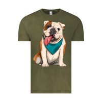 Vintage Olive english bulldog Vintage Tee - Artiststas