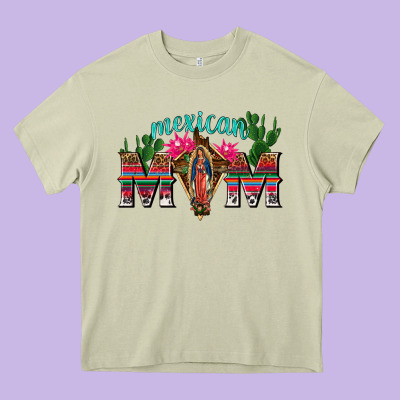 Mexican Mom With Cactus Heavy Core Tee Designed By Texasbilliewilder