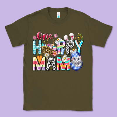 One Happy Mama Easter Bunny Classic Tee Designed By Cowhidedigitalart