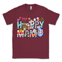 Burgundy One Happy Mama Easter Bunny Classic Tee - CowhideDigitalArt