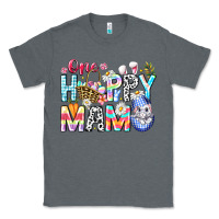Charcoal Heather One Happy Mama Easter Bunny Classic Tee - CowhideDigitalArt