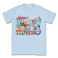 Dusty Blue One Happy Mama Easter Bunny Classic Tee - CowhideDigitalArt
