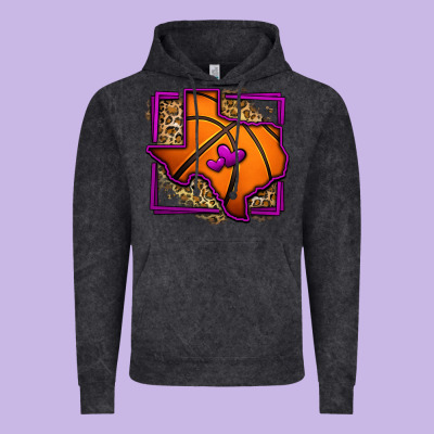 Leopard Basketball Texas Map Vintage Hoodie Designed By Jasminsmagicworld
