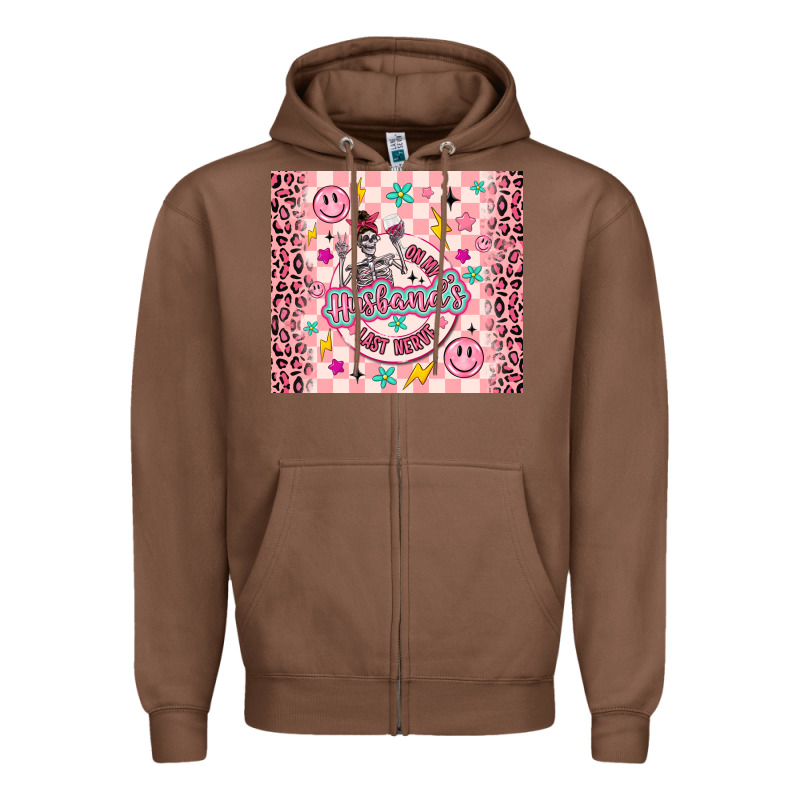 On My Husbunds Last Nerve Pink Zipper Hoodie by MaliasSmallBusiness | Teevron