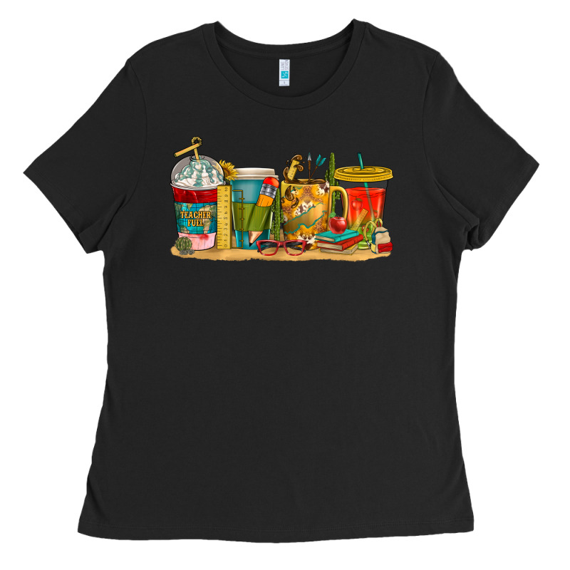 Teacher Fuel Coffee Cups Ladies Tee by texasbilliewilder | Teevron