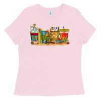Bubblegum Pink teacher fuel coffee cups Ladies Tee - texasbilliewilder