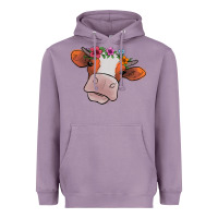 Lavender Cow With Flowers Heavyweight Hoodie - Bettercallsaul