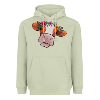 Matcha Cow With Flowers Heavyweight Hoodie - Bettercallsaul